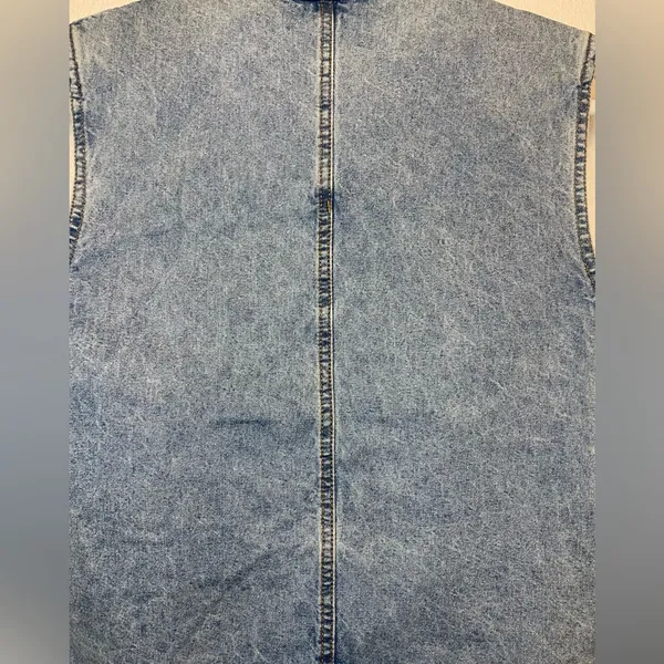 Vintage Denim Y2K Jou Jou‎ Vest Red Plaid Flannel Lining Size S - Image 7