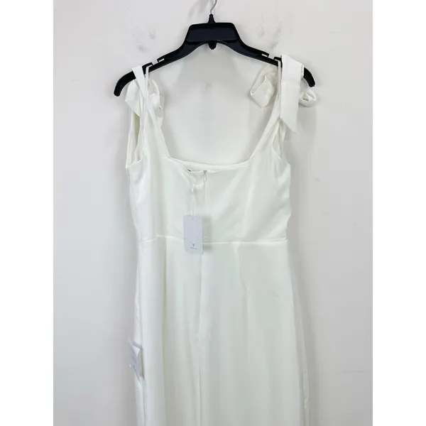 Lulus Your Sweetie White Tie Strap Column Maxi Dress Wedding Bridal Large NWT - Image 10