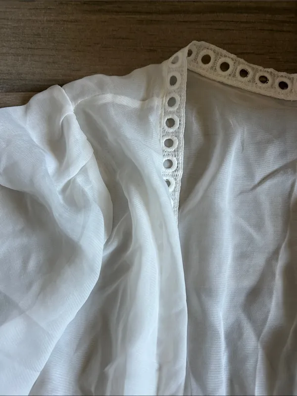 White Lace-Detail Women's Maxi cover up Dress - Image 4