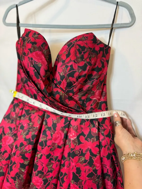 Sherri Hill Dress Red Short Prom Strapless - Image 8