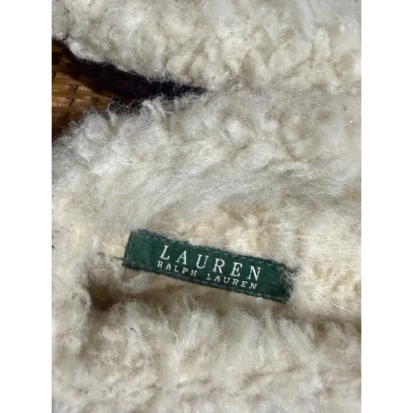 Lauren Ralph Lauren Purple Moccasin Slippers Faux Fur Lined House‎ Shoes Medium - Image 4