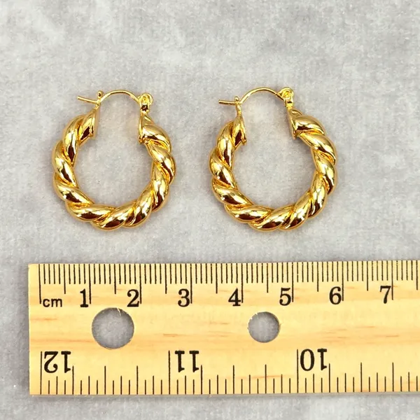 Gold Thick Spiral Hoop‎ Hook Dangle Fashion Jewelry Earrings JB2-92 - Image 2