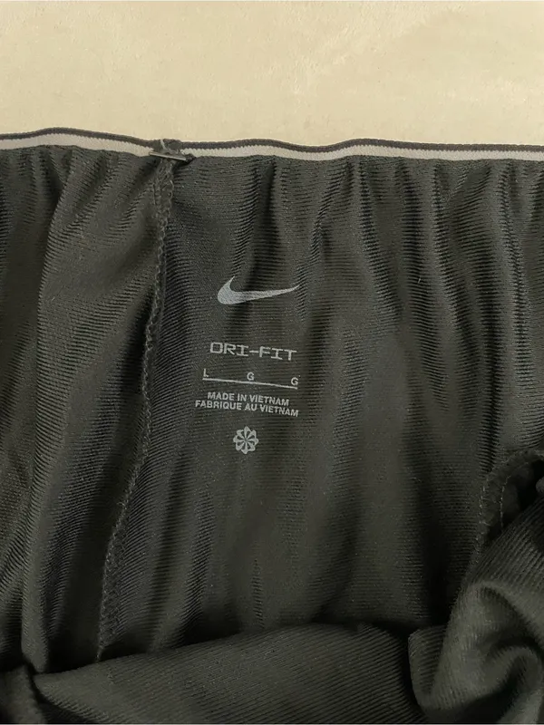 Nike Dri Fit 5” Women's Black Athletic Shorts with Swoosh Fold Over Waist Logo L - Image 12