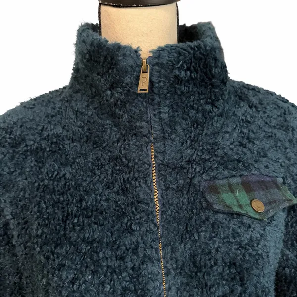 Pendleton Women's Blue Deep Pile Sherpa Teddy Jacket Sz M Cozy Fuzzy Winter - Image 3