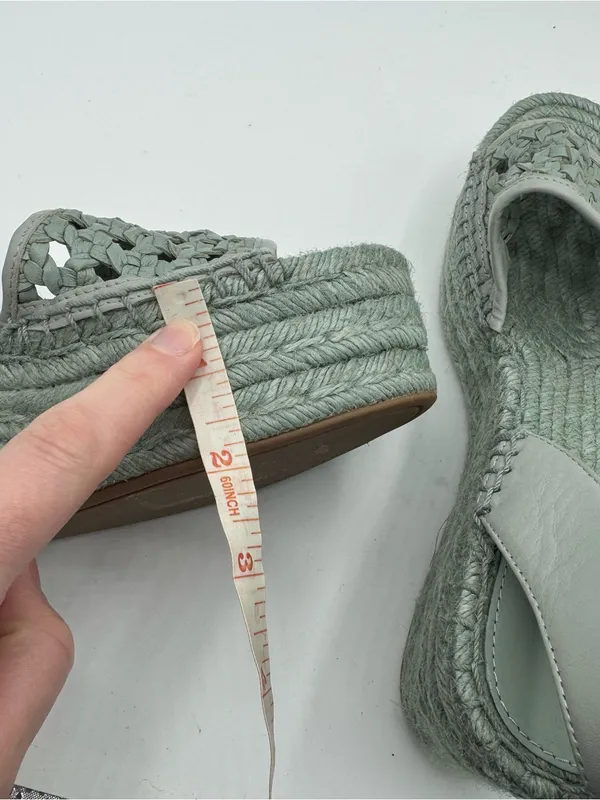 Tory Burch Adey Woven Jute Platform Espadrille Sandals mint green resortwear - Image 8