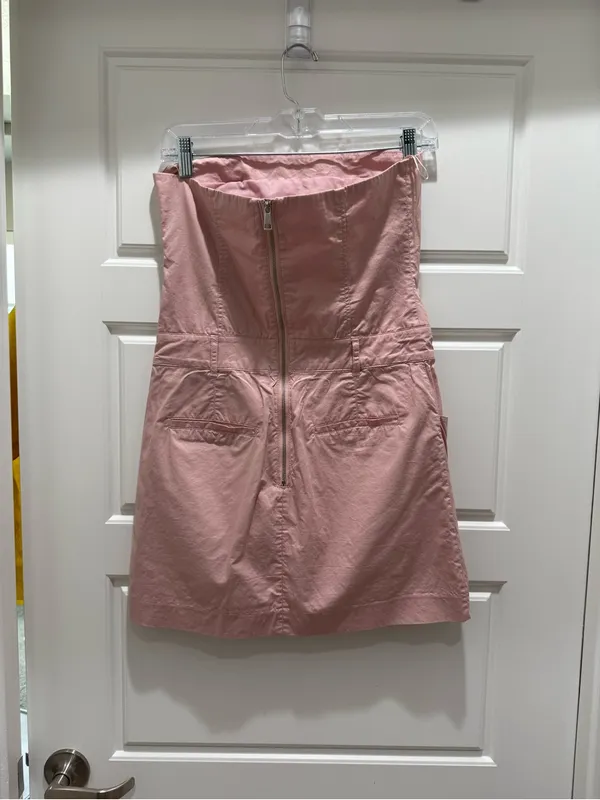 Zara Light Pink Cargo Strapless Mini Dress Small - Image 8