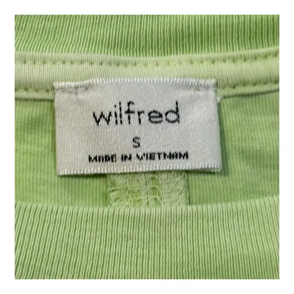 Wilfred Aritzia Ruched Side Tie Top Womens Size‎ S Lime Green Ribbed Cap Sleeve - Image 6