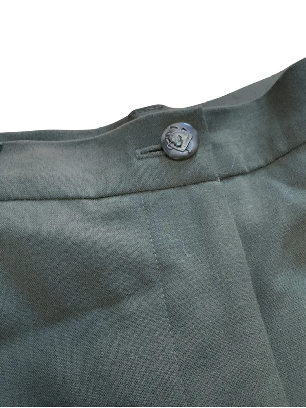 Lauren Ralph Lauren Womens 4 Olive Green Worsted Wool Wide Leg Trouser Pants EUC - Image 7