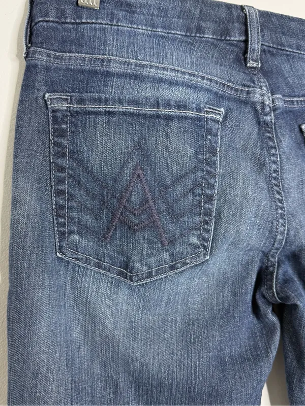 7 For All Mankind A Pocket Flare Jeans Women’s 27 Dark Wash Stretch Denim - Image 4