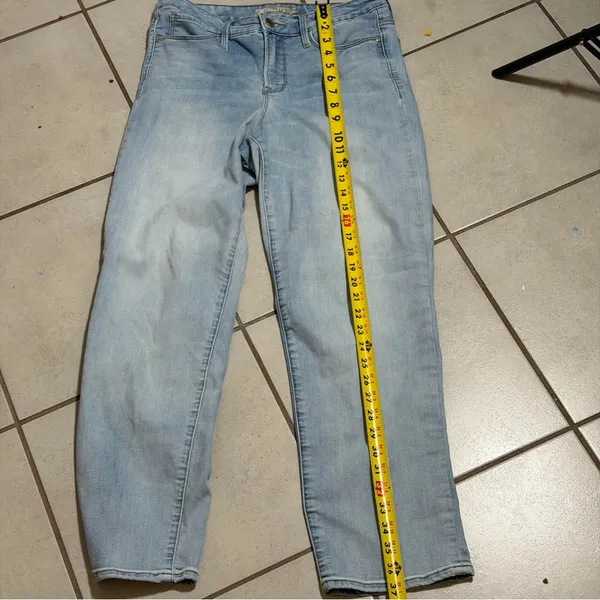 Athleta Women Sculptek Light Blue Denim‎ Straight Ankle Leg Jeans size 10T - Image 7