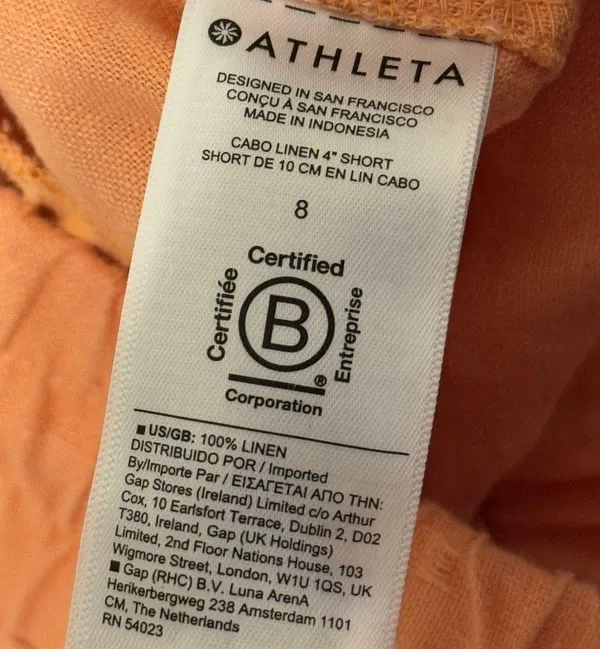 Athleta Cabo Linen 4" Short Size 8 Orange Summer Beach - Image 6