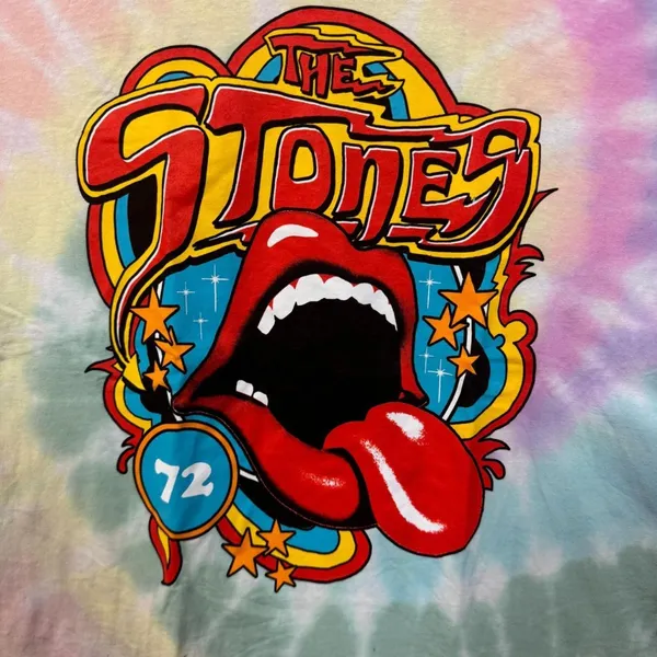 The Rolling Stones Hot Lips Shining Star 72 Band Tie Dye XL - Image 2