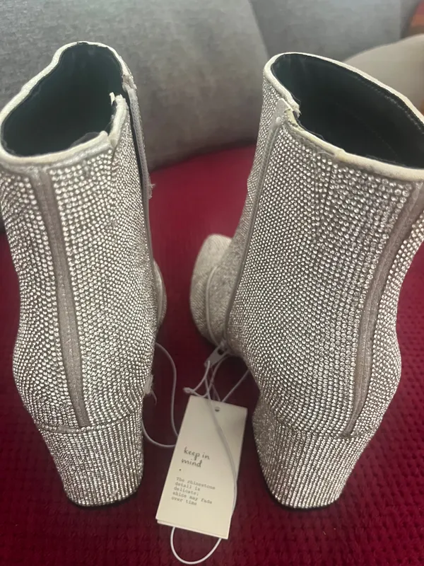 Madden Rhinestone Pointed Toe Booties with Cushioned - Image 7