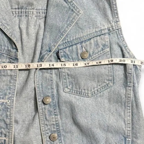 Vintage Levi's 76905-5611 Big W Black Tab Denim Vest Women's‎ L 90s Light Wash - Image 5