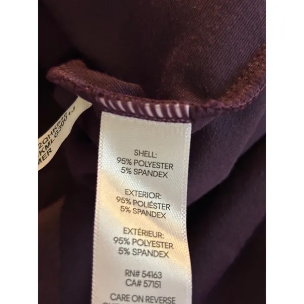 Calvin Klein Womens XL Purple Velour Long Sleeve Crew Neck Top Curved Hem - Image 6