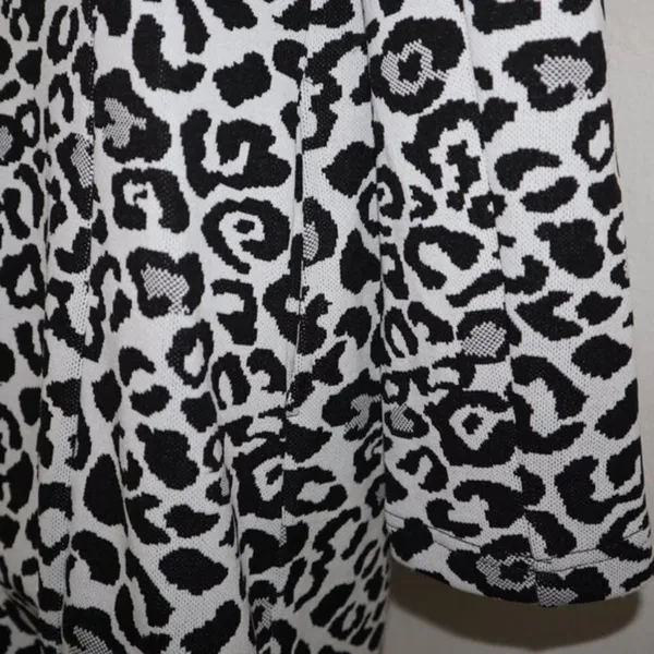 Andrew Marc‎ leopard print black and white longline open front cardigan size S - Image 8