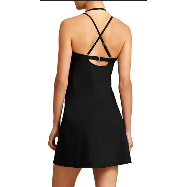 Athleta Scoop Swim Workout Mini Dress in Black Size XS Beach Gym Run NWT - Image 2