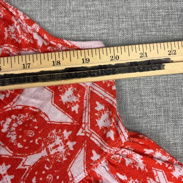 Free People Tank Tunic Womens M Red Paisley Halter Keyhole Lightweight - Image 7