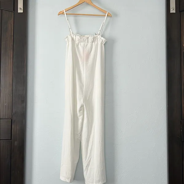 Walmart Summer Solid Casual White Camis Sleeveless Suspender Jumpsuit - Image 7