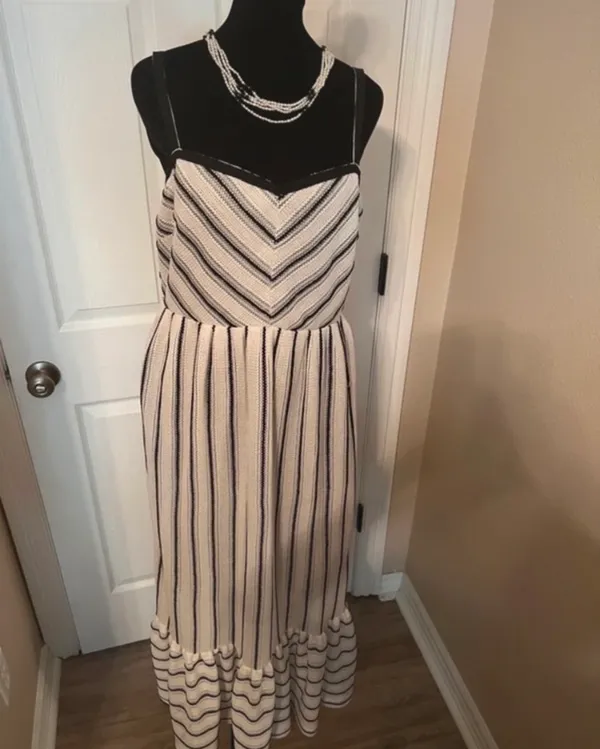 Striped maxi summer sundress Multiple Size M - Image 2