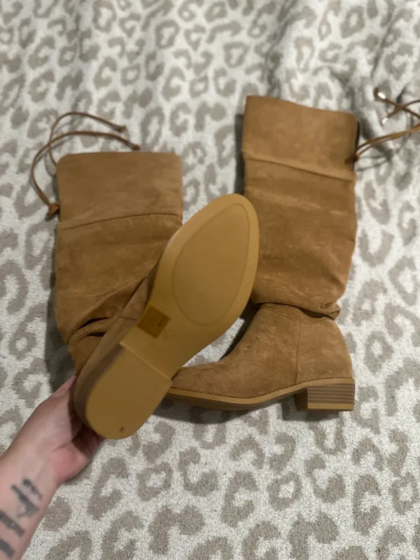 Tan Slouchy Knee High Boots Brown Size 36 - Image 2