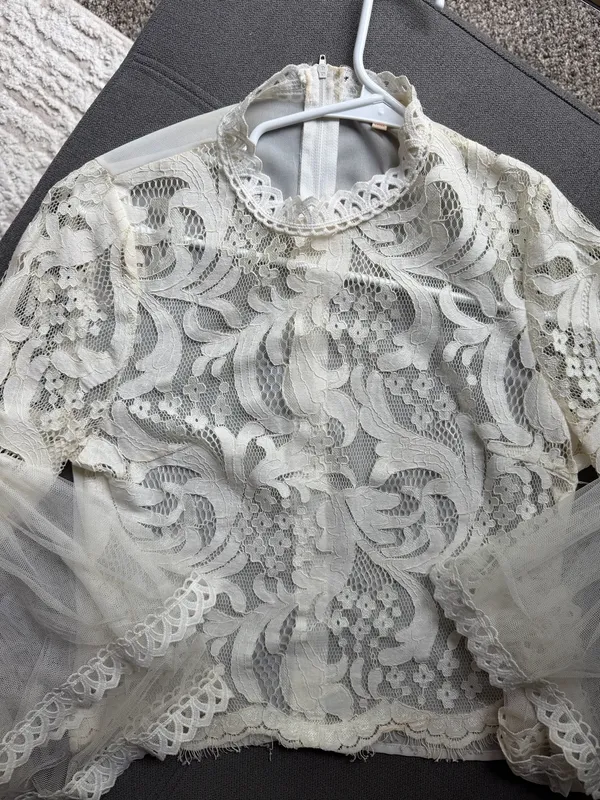 White lace blouse S - Image 2
