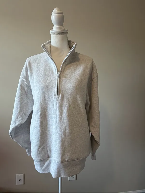 Aritzia Cozy Sweatfleece Boyfriend 1/2 Zip oversized sweatshirt size small NWT - Image 6