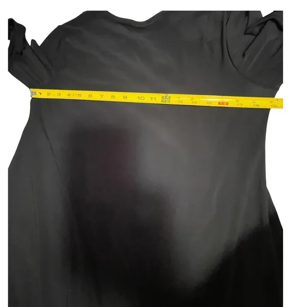 Annalee + Hope Black Faux Leather Trim Shift‎ Dress 3/4 Sleeve Large Made in USA - Image 7
