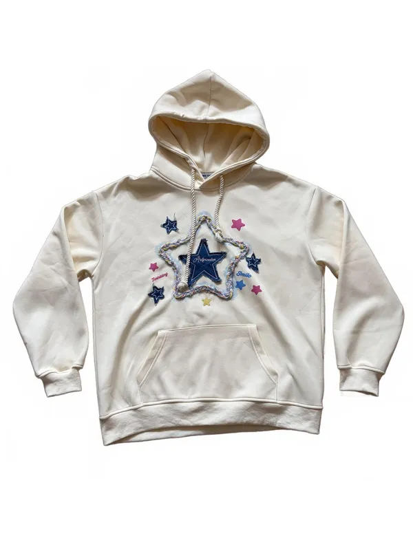 Aelfric Eden Denim Star Hoodie Oversized Sweatshirt Sweater Women's Size Medium - Image 5