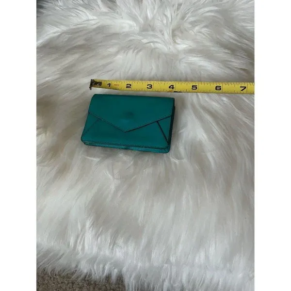 Oakley leather coin purse wallet Teal green Snap Button Card Slot Compact Aqua - Image 5