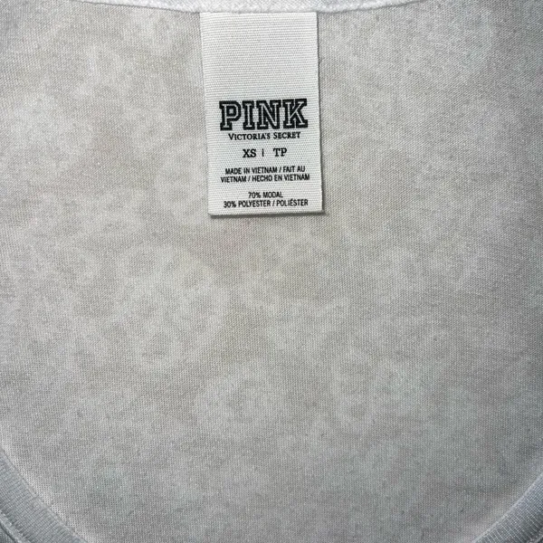 PINK Victoria's Secret White USA Flag Logo Shirt - Image 2