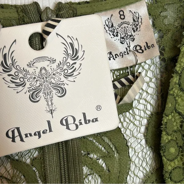 Angel Biba Shannon Green Lace Dress Size 8 NWT‎ - Image 6
