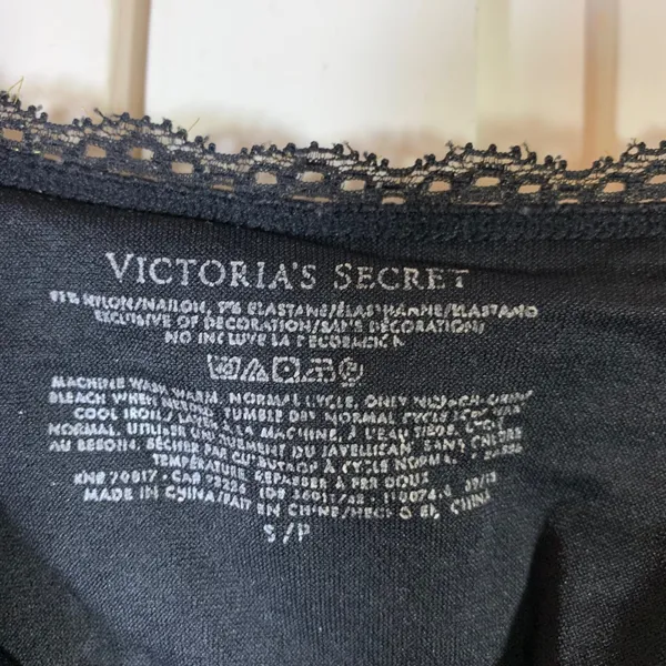 Victoria's Secret Black Lace Trim Ruched Bust Camisole Tank Top Small Festival‎ - Image 3