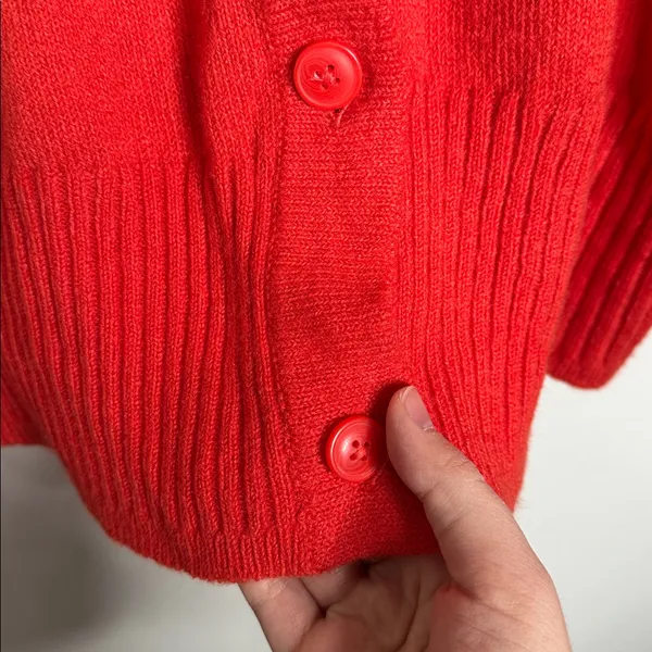 Sonoma Goods For Life Orange Red Lightweight Fuzzy Cardigan Size 2X - Image 7