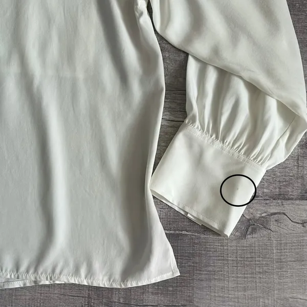 Madewell NEW 100% Silk Utility Pocket Button Up Shirt Women XL Cream Classic - Image 9