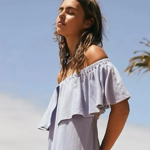 Free People Lynne Midi Dress in Lavender Luster Periwinkle Small NWT Beach Boho - Image 8