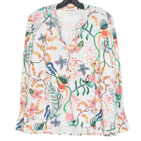 Aldomartins Anthropologie Top Floral Cottage Romantic Feminine Boho Artsy Medium - Image 5