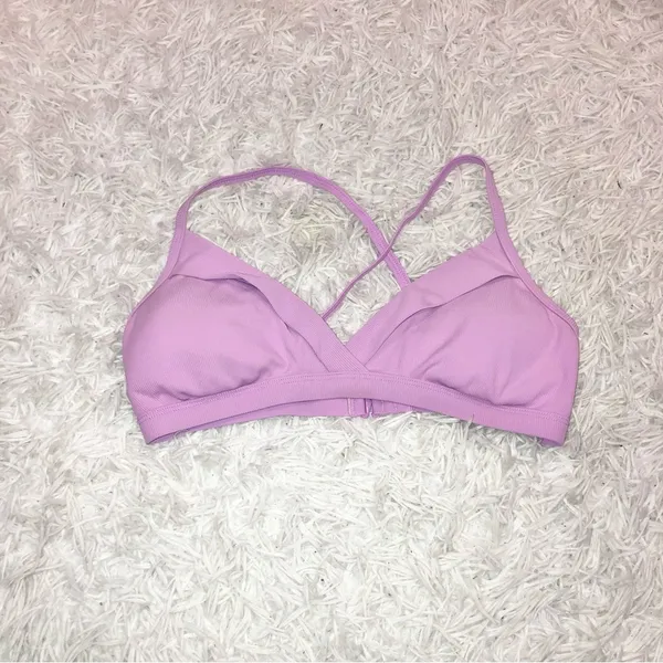Prana‎ Speckle Rib Knit Bikini Top Violet Mist Purple Size XS - Image 3