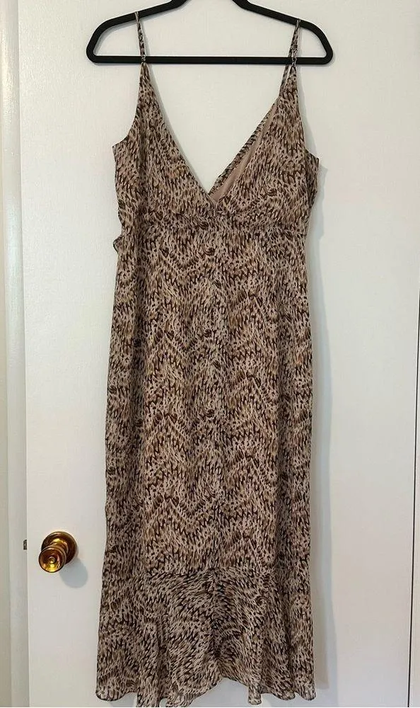 Bardot Ellie Faux Wrap Chiffon Dress Animal Python Print - Image 5