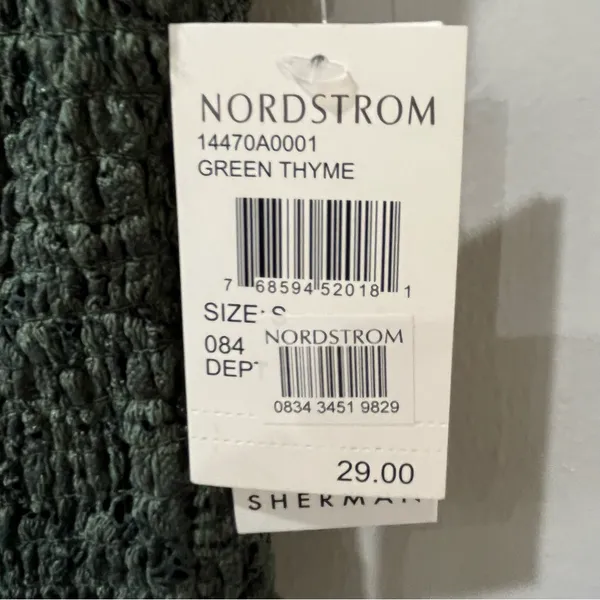 NWT Ten Sixty Sherman shirt Nordstrom Small Green Crop‎ Lace STRETCHY NEW - Image 6