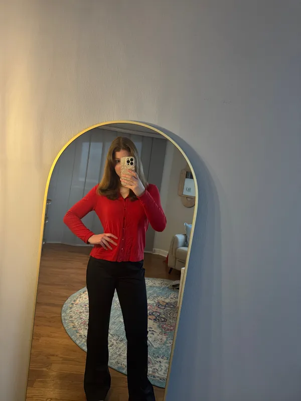 vintage red cardigan - Image 3