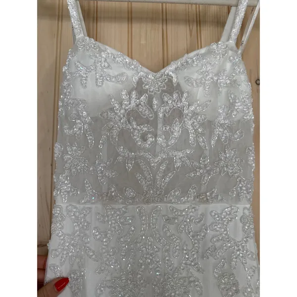NWT Lulus Momentous Love White Beaded Bustier Mesh Mermaid Maxi Dress Bride XS - Image 7