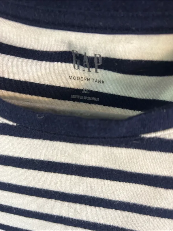 Gap Modern Tank Top Striped Sleeveless - Navy/White | Women’s Size XL - Image 3