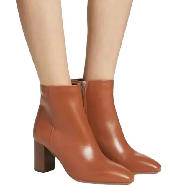 Aquatalia Florita Leather Ankle Boots - Brown - 8.5 - Image 2