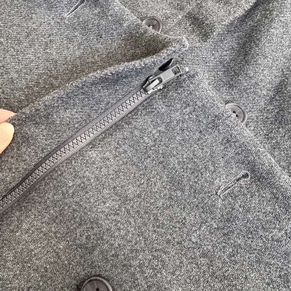NAKD wool grey double breasted 2-in-1 convertible long full to cropped coat - Image 5