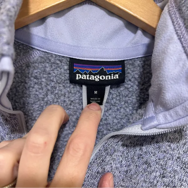 Patagonia Womens Better Sweater 1/4 Zip Fleece Pullover in Purple Blue Sz Medium - Image 4