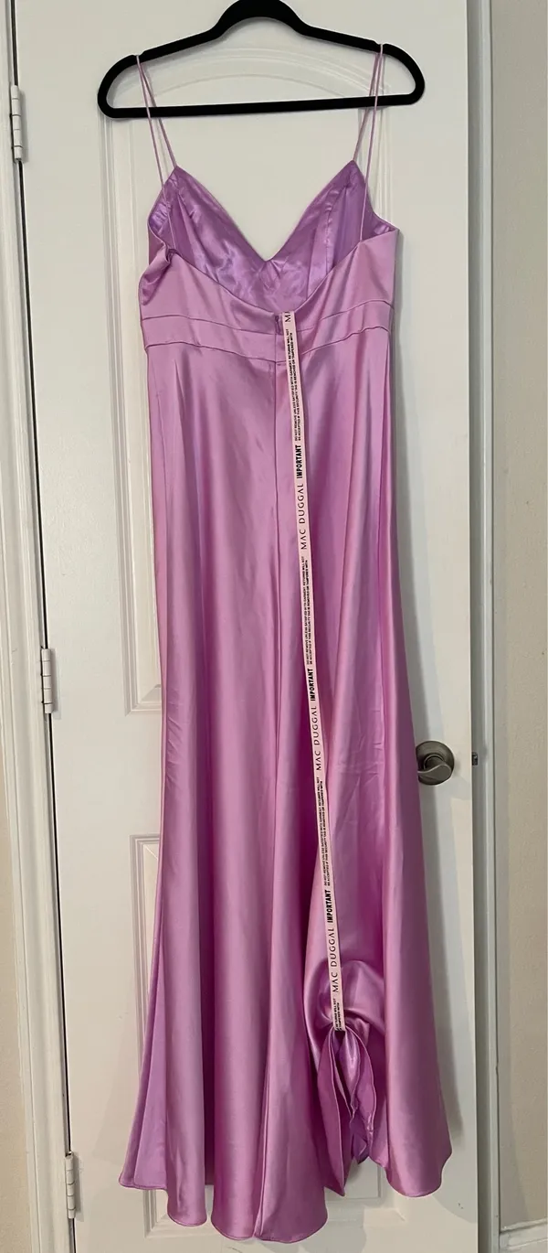 NWT Mac Duggal Lilac Satin Crystal Bow Gown 💜✨⁠ - Image 4