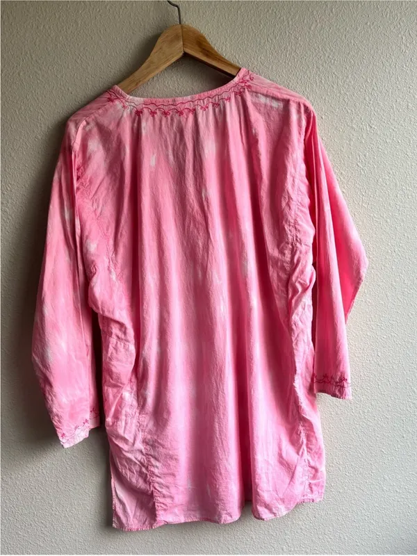 Peppermint Pink Embroidered V-Neck Cover Up - Image 6
