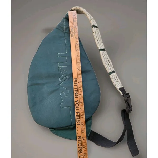 Kavu Rope Bag Canvas Strap Sling Green Crossbody Backpack Travel 4-Pocket Zip - Image 7