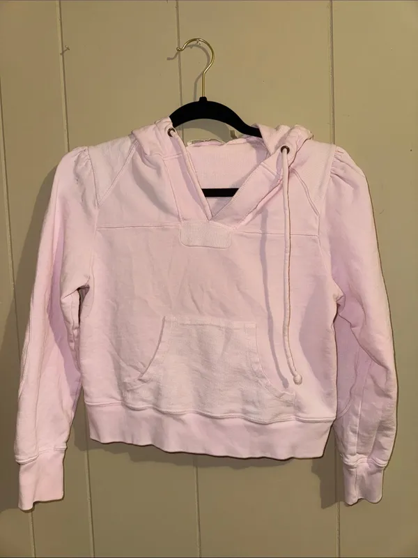 LoveShackFancy Light Pink Cropped Hoodie - Image 3